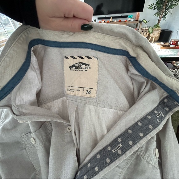 VANS Gray Casual Button Down Shirt SZ M - Picture 5 of 8